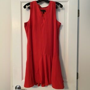 J Crew  Red Flounce Dress Size M